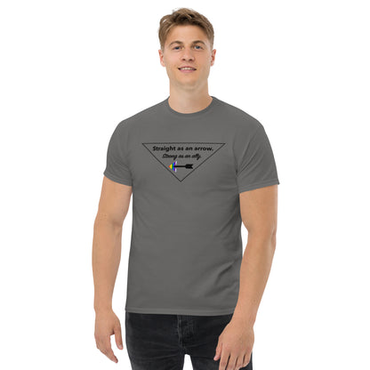 "Straight As An Arrow. Strong As An Ally." Men's T-Shirt