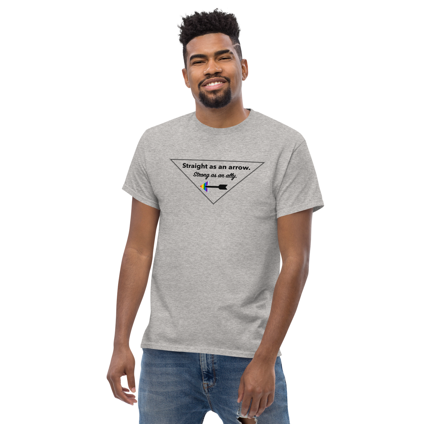 "Straight As An Arrow. Strong As An Ally." Men's T-Shirt