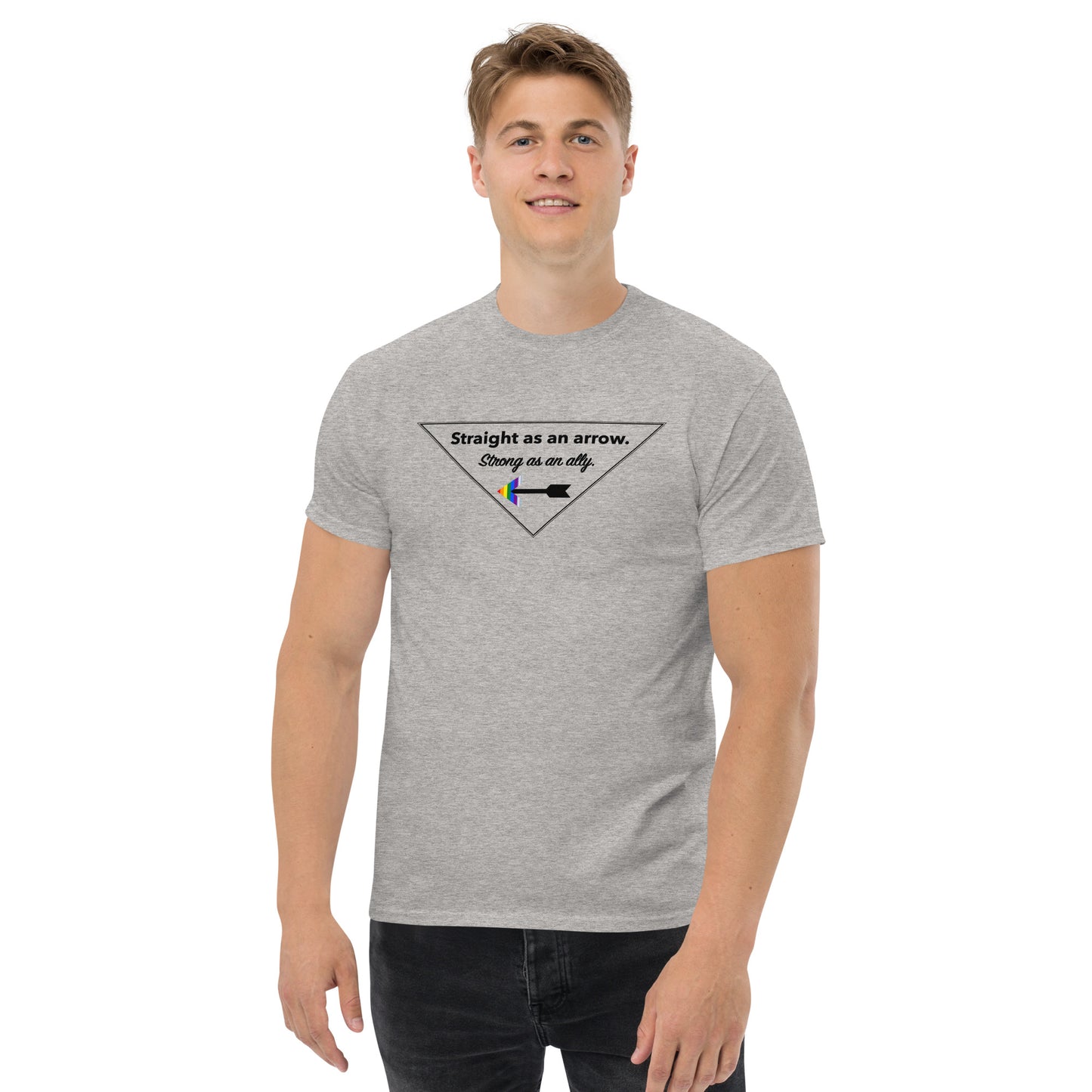 "Straight As An Arrow. Strong As An Ally." Men's T-Shirt